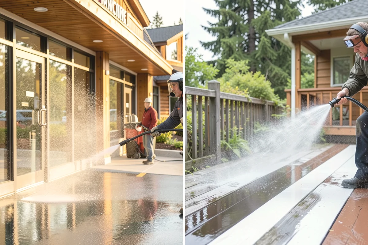 House Algae Removal in Carnation, King County, WA - Identify the walls with the heaviest green coating