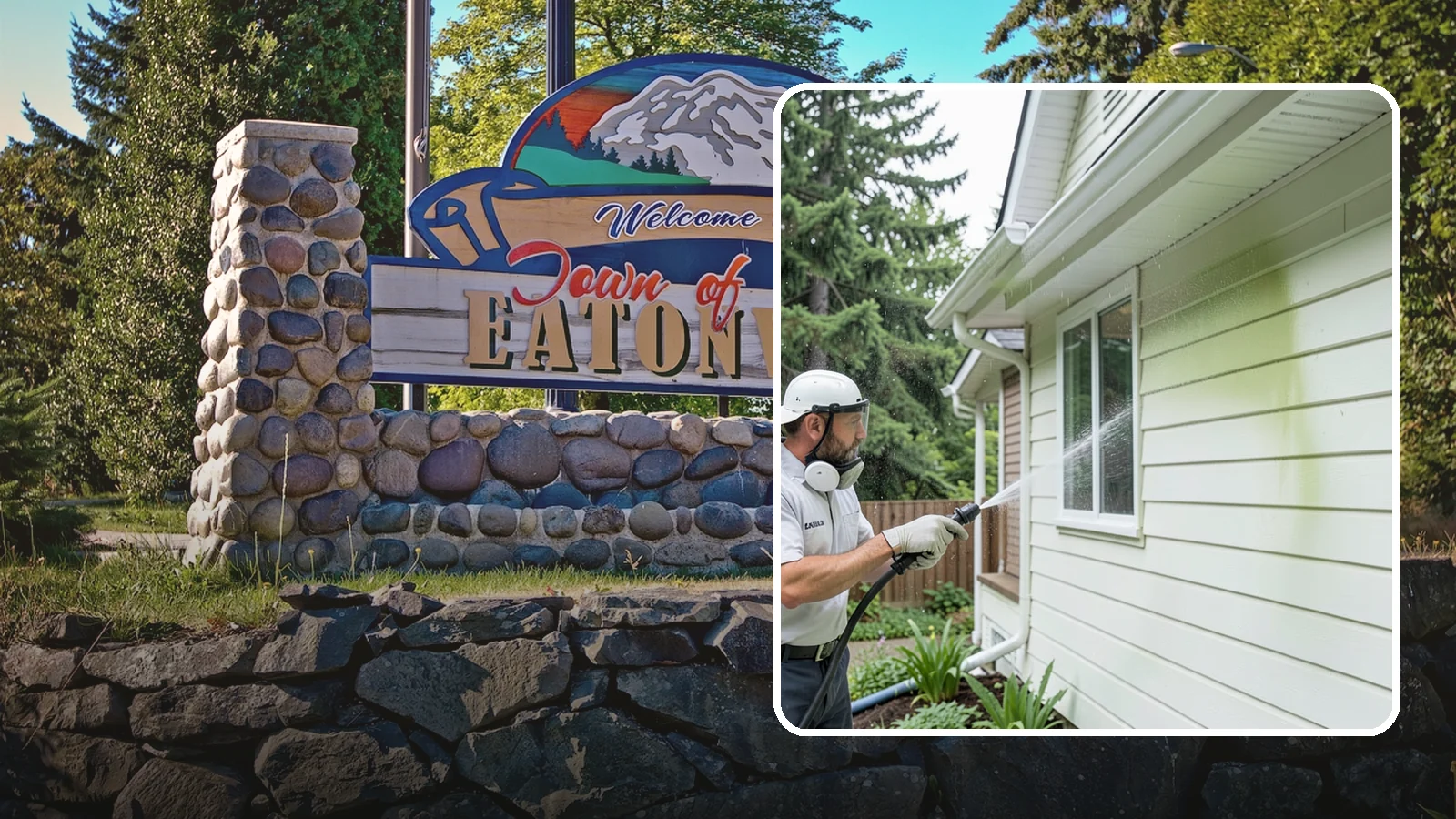 House Algae Removal in Eatonville, Pierce County, WA - House algae removal strips the green film that coats siding on the shaded, rain-fed walls so common across the Northwest.