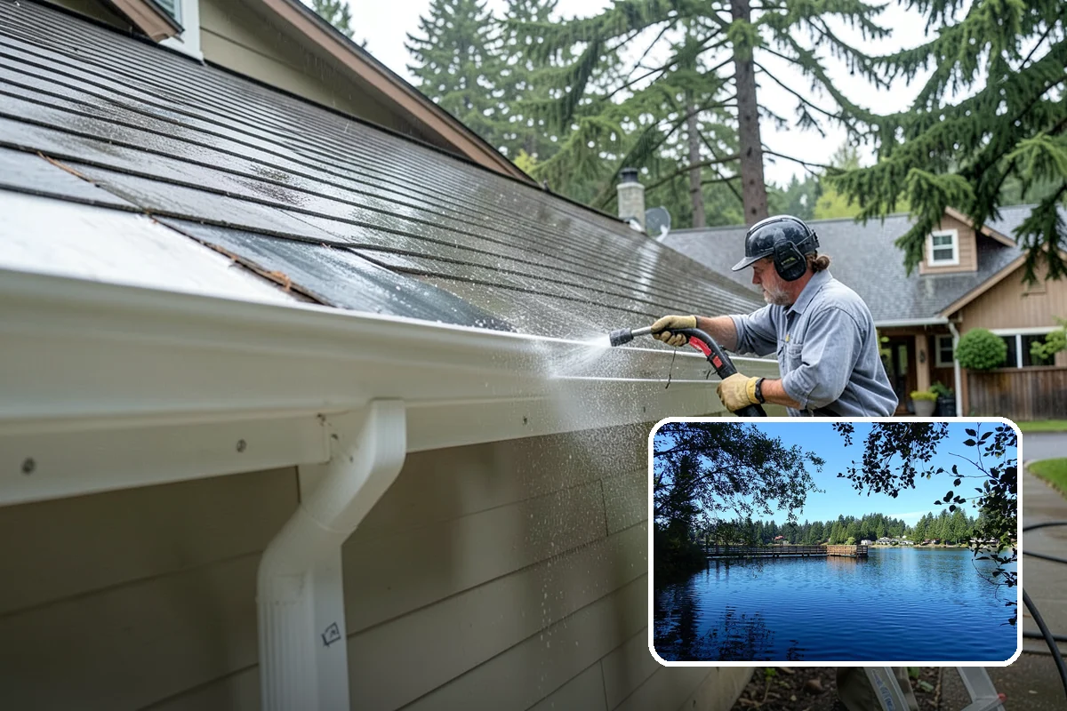 House Algae Removal in Federal Way, King County, WA - Dissolves the green algae film completely