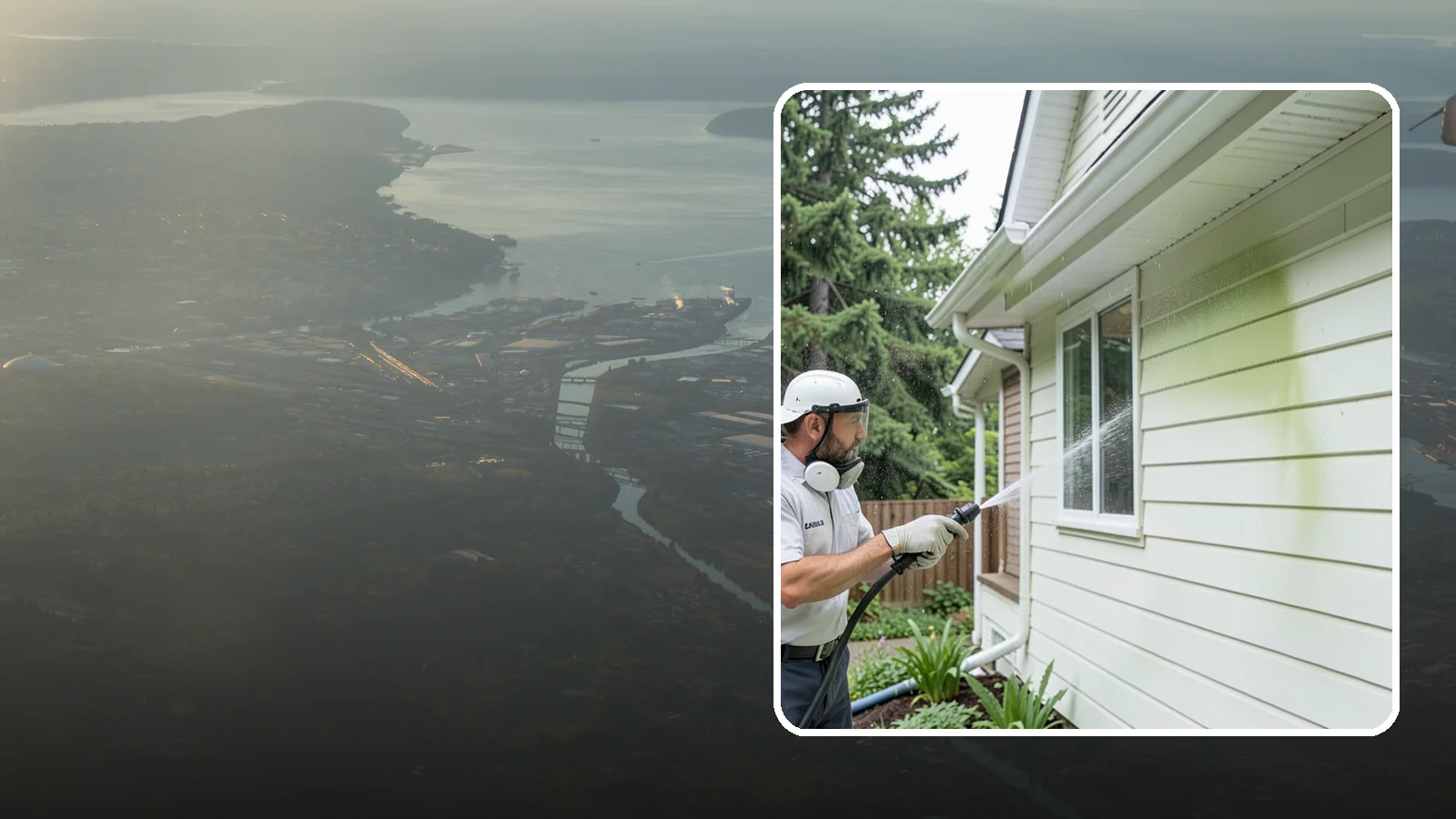 House Algae Removal in Fife, Pierce County, WA - House algae removal strips the green film that coats siding on the shaded, rain-fed walls so common across the Northwest.