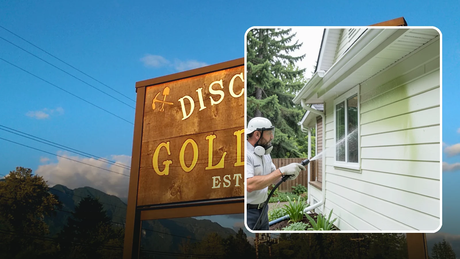 House Algae Removal in Gold Bar, Snohomish County, WA - House algae removal strips the green film that coats siding on the shaded, rain-fed walls so common across the Northwest.