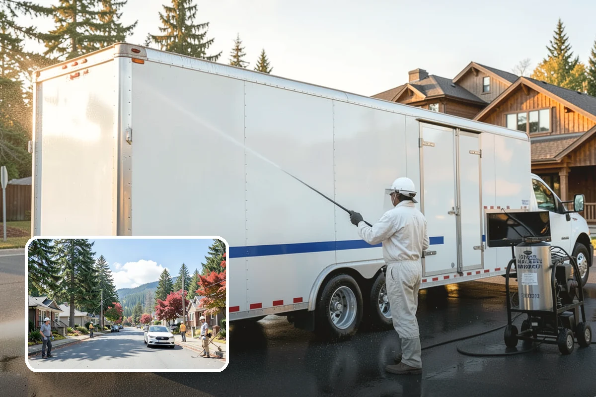 House Algae Removal in Hunts Point, King County, WA - Dissolves the green algae film completely
