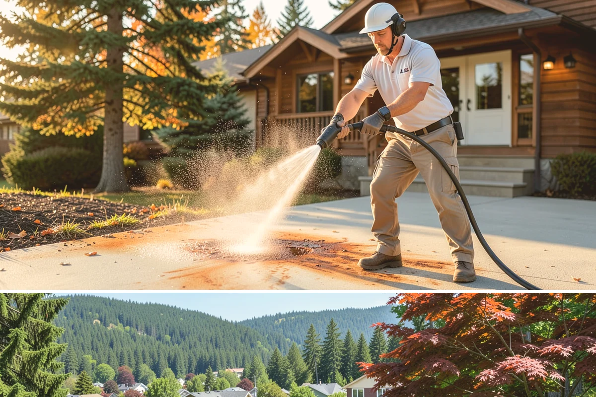 House Algae Removal in Index, Snohomish County, WA - Late spring through early fall gives the dry conditions the treatment needs to work before rain feeds new algae.