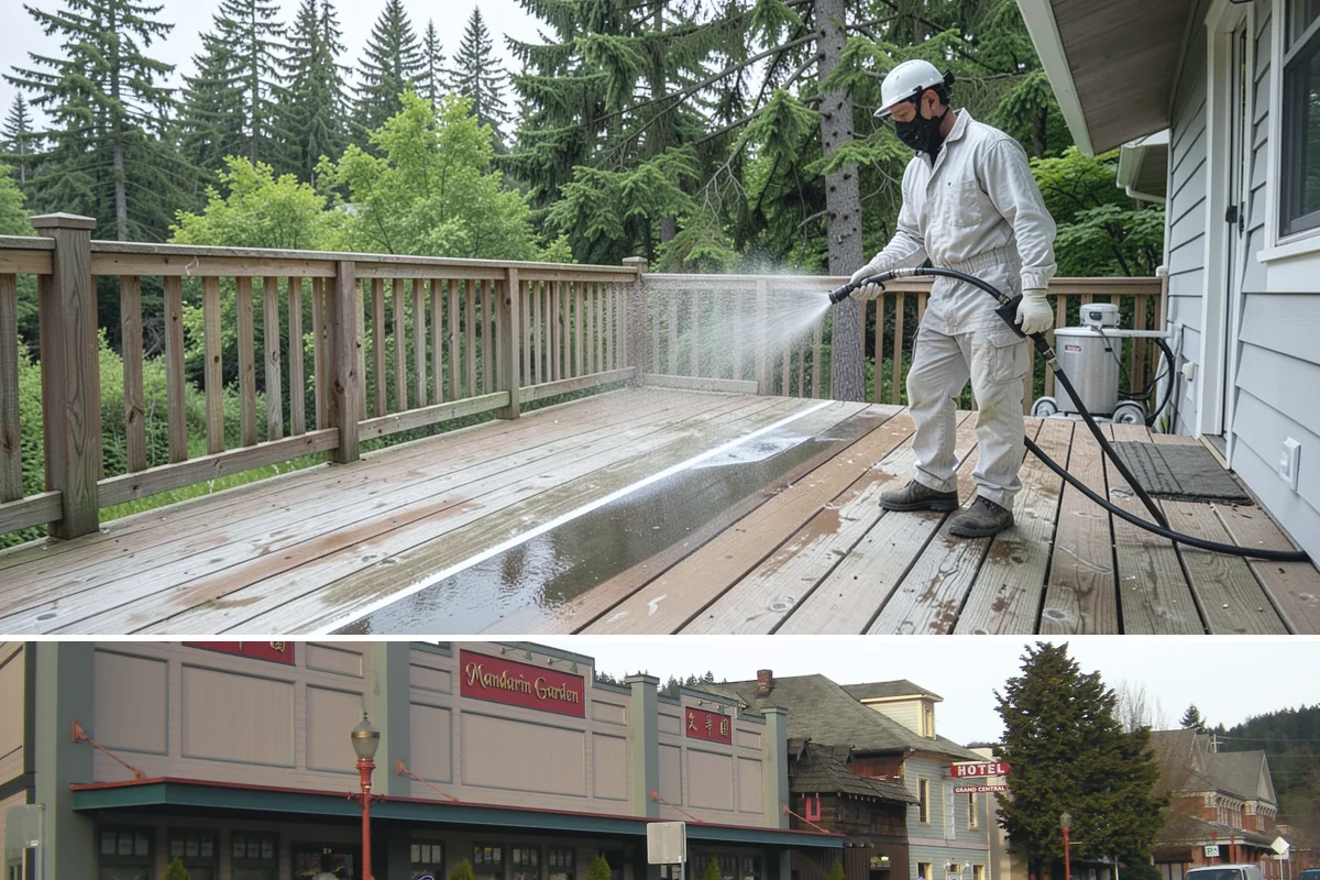 House Algae Removal in Issaquah, King County, WA - Late spring through early fall gives the dry conditions the treatment needs to work before rain feeds new algae.