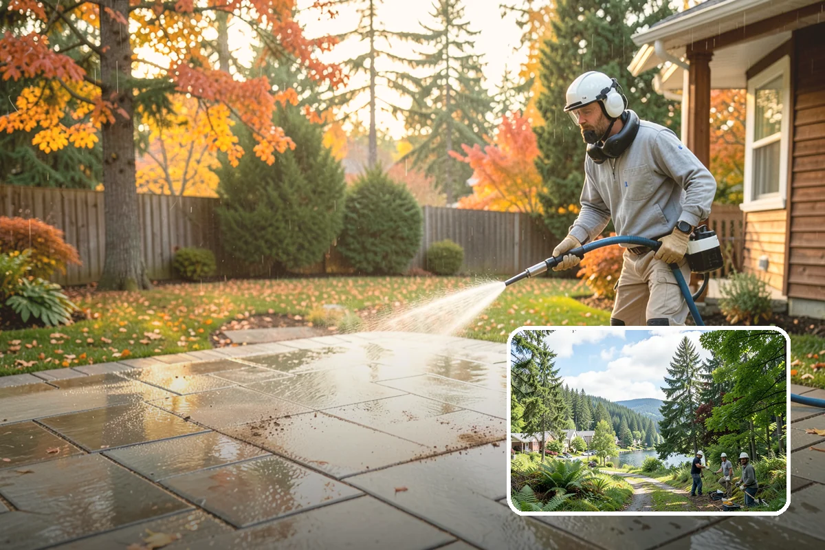 House Algae Removal in Lake Forest Park, King County, WA - Dissolves the green algae film completely