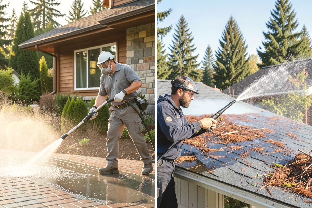 House Algae Removal in Lake Stevens, Snohomish County, WA - Identify the walls with the heaviest green coating