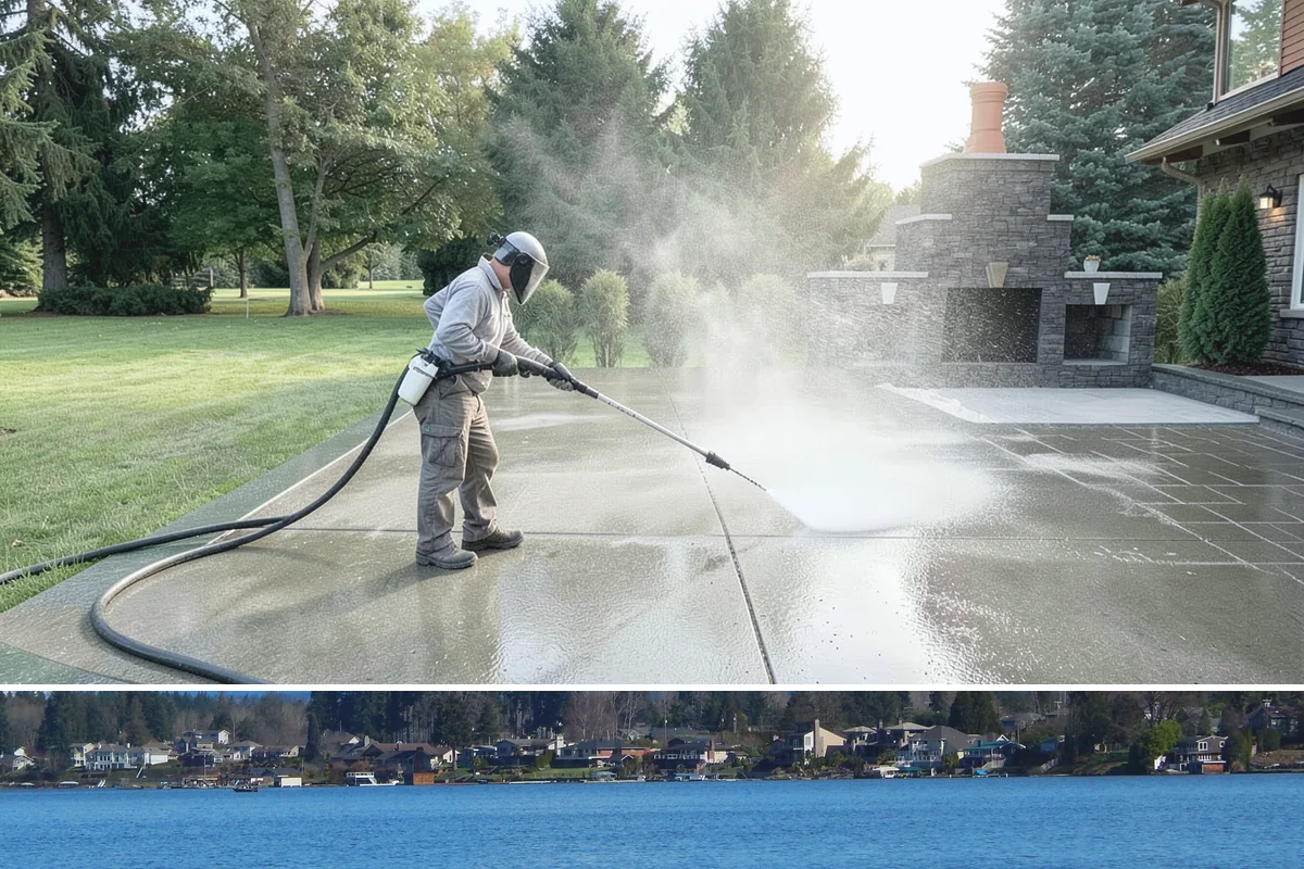 House Algae Removal in Lake Stevens, Snohomish County, WA - Late spring through early fall gives the dry conditions the treatment needs to work before rain feeds new algae.