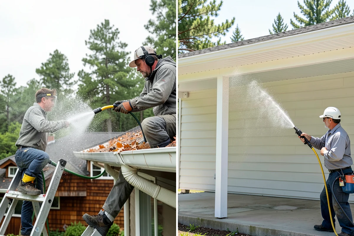 House Algae Removal in Lakewood, Pierce County, WA - Identify the walls with the heaviest green coating