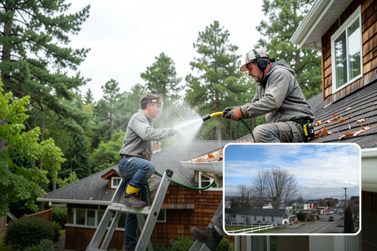 House Algae Removal in Langley, Island County, WA - Dissolves the green algae film completely
