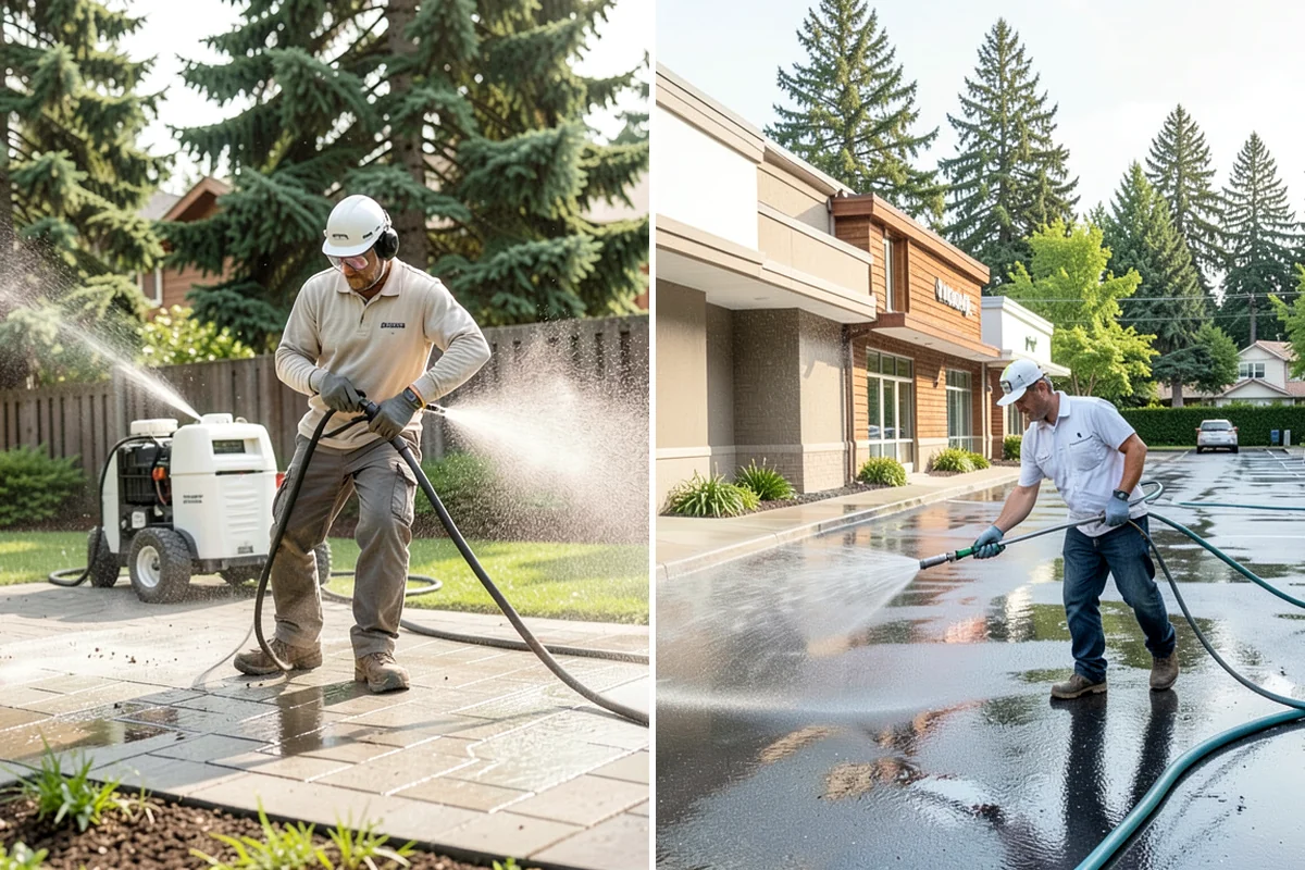 House Algae Removal in Lyman, Skagit County, WA - Identify the walls with the heaviest green coating