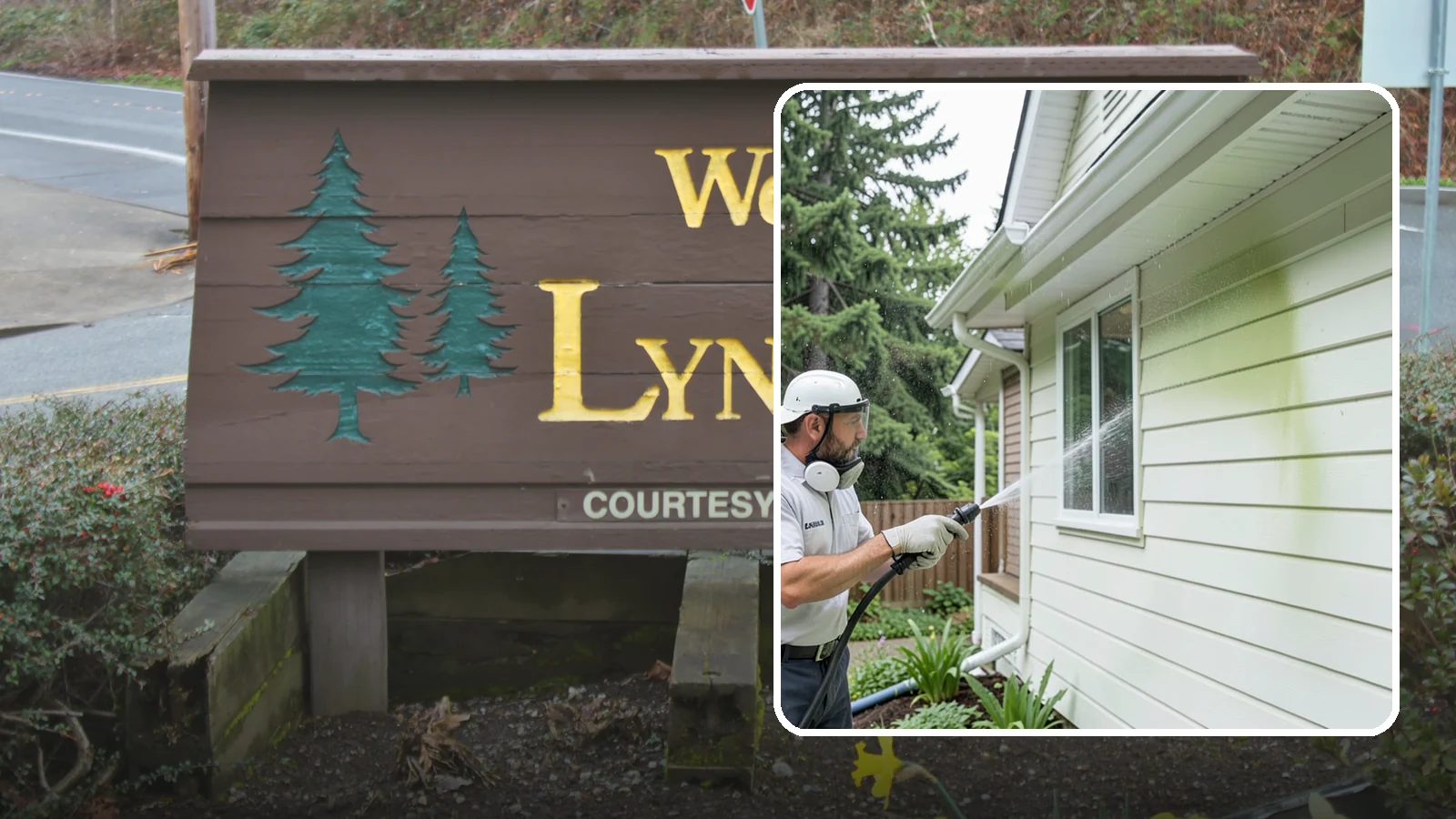 House Algae Removal in Lynnwood, Snohomish County, WA - House algae removal strips the green film that coats siding on the shaded, rain-fed walls so common across the Northwest.