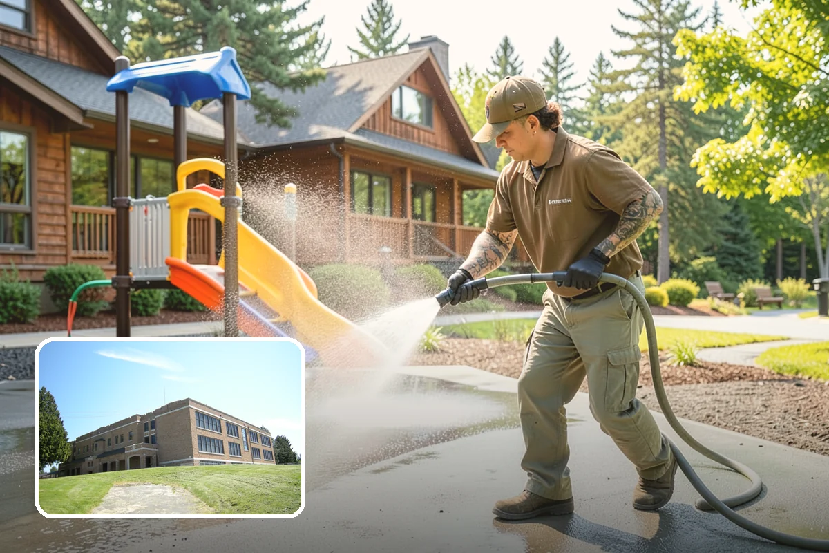 House Algae Removal in Maple Valley, King County, WA - Dissolves the green algae film completely
