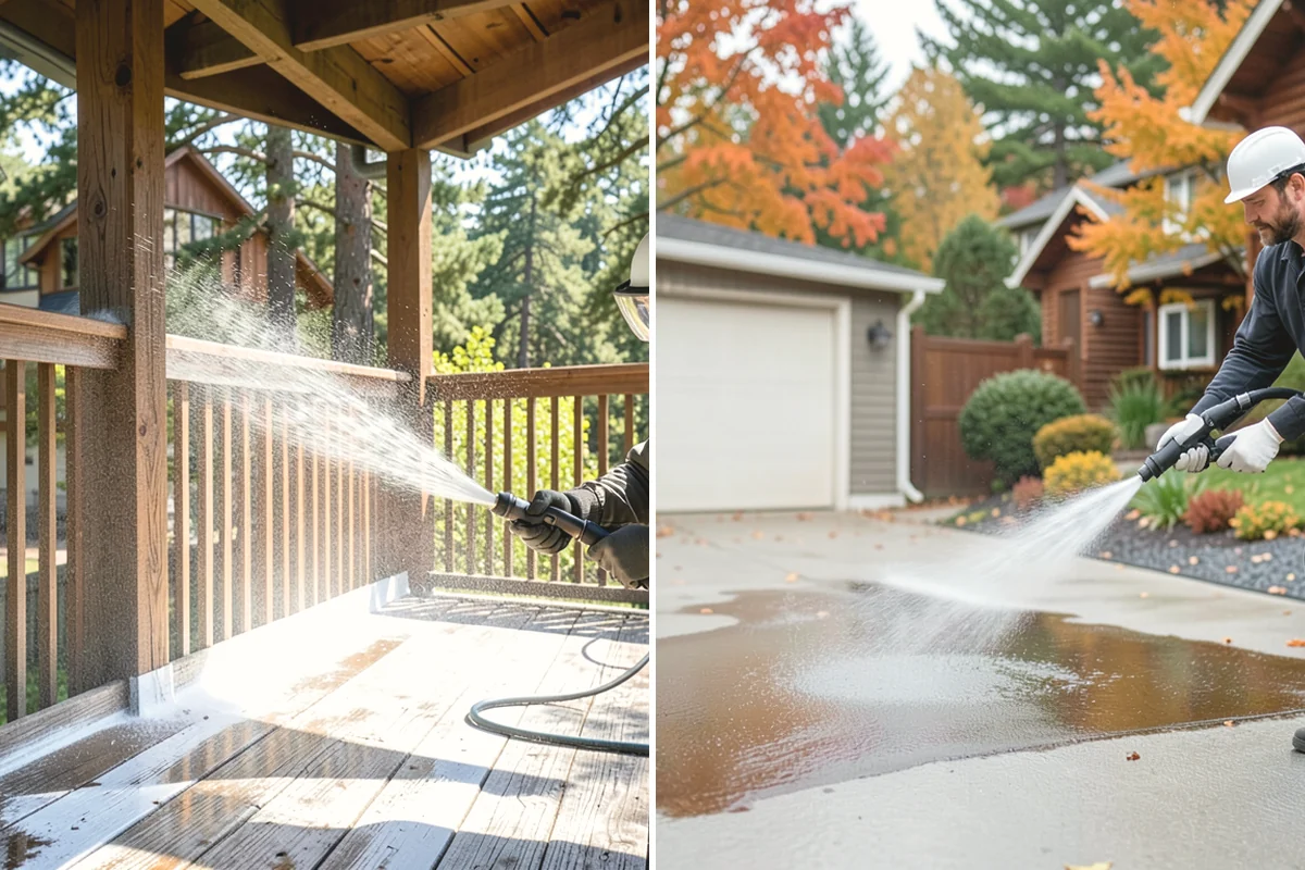 House Algae Removal in Mill Creek, Snohomish County, WA - Identify the walls with the heaviest green coating