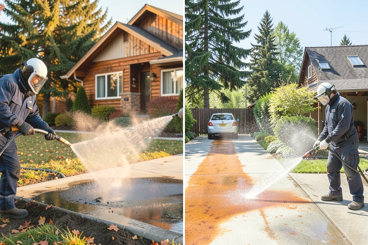 House Algae Removal in Monroe, Snohomish County, WA - Identify the walls with the heaviest green coating