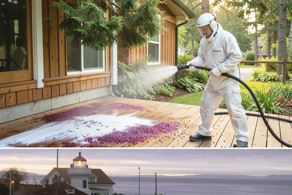 House Algae Removal in Mukilteo, Snohomish County, WA - Late spring through early fall gives the dry conditions the treatment needs to work before rain feeds new algae.