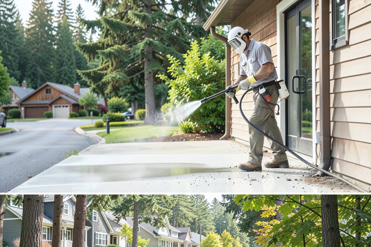 House Algae Removal in Normandy Park, King County, WA - Late spring through early fall gives the dry conditions the treatment needs to work before rain feeds new algae.