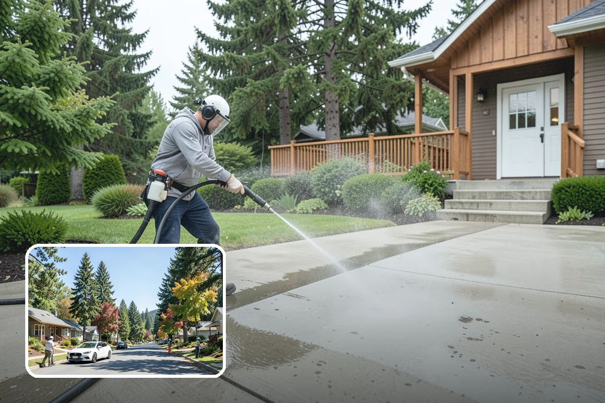 House Algae Removal in Orting, Pierce County, WA - Dissolves the green algae film completely