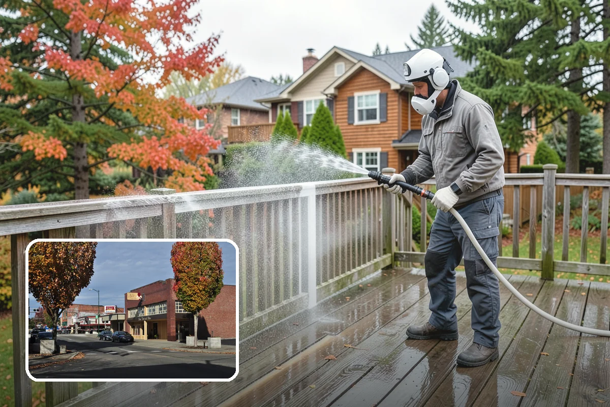 House Algae Removal in Puyallup, Pierce County, WA - Dissolves the green algae film completely