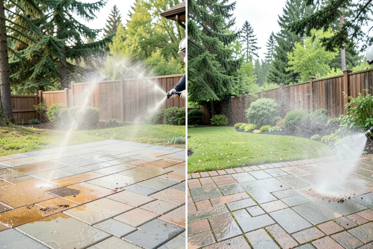 House Algae Removal in Puyallup, Pierce County, WA - Identify the walls with the heaviest green coating