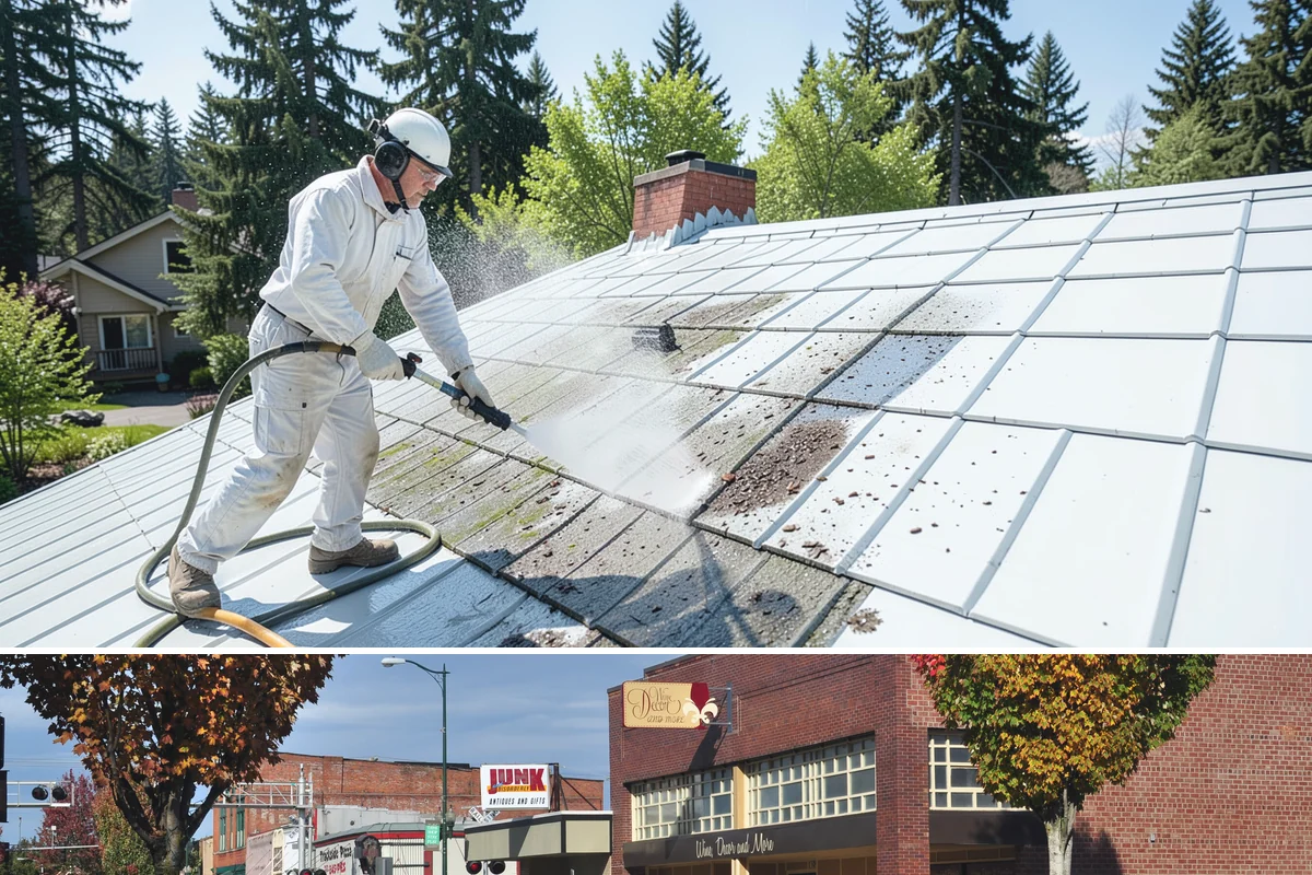 House Algae Removal in Puyallup, Pierce County, WA - Late spring through early fall gives the dry conditions the treatment needs to work before rain feeds new algae.
