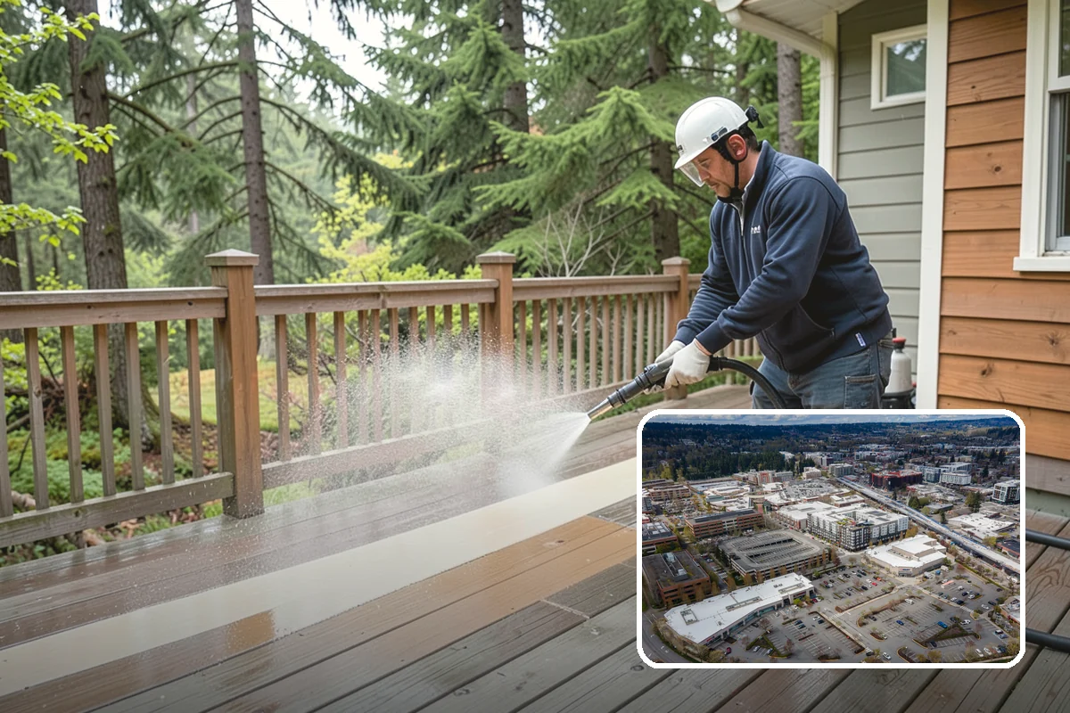 House Algae Removal in Redmond, King County, WA - Dissolves the green algae film completely