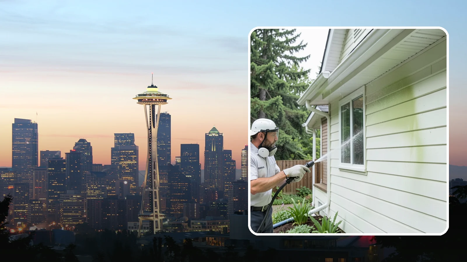 House Algae Removal in Seattle, King County, WA - House algae removal strips the green film that coats siding on the shaded, rain-fed walls so common across the Northwest.