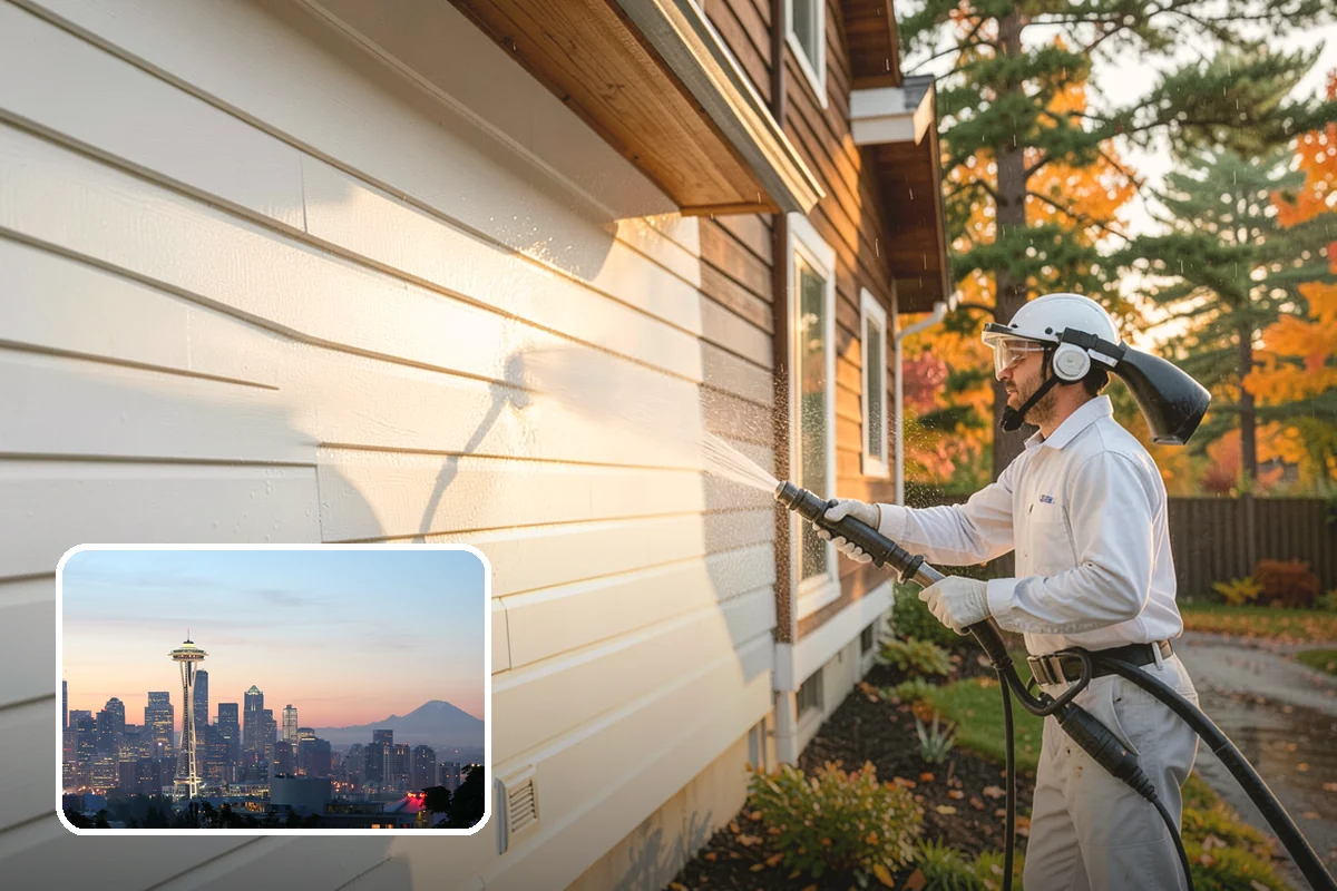 House Algae Removal in Seattle, King County, WA - Dissolves the green algae film completely