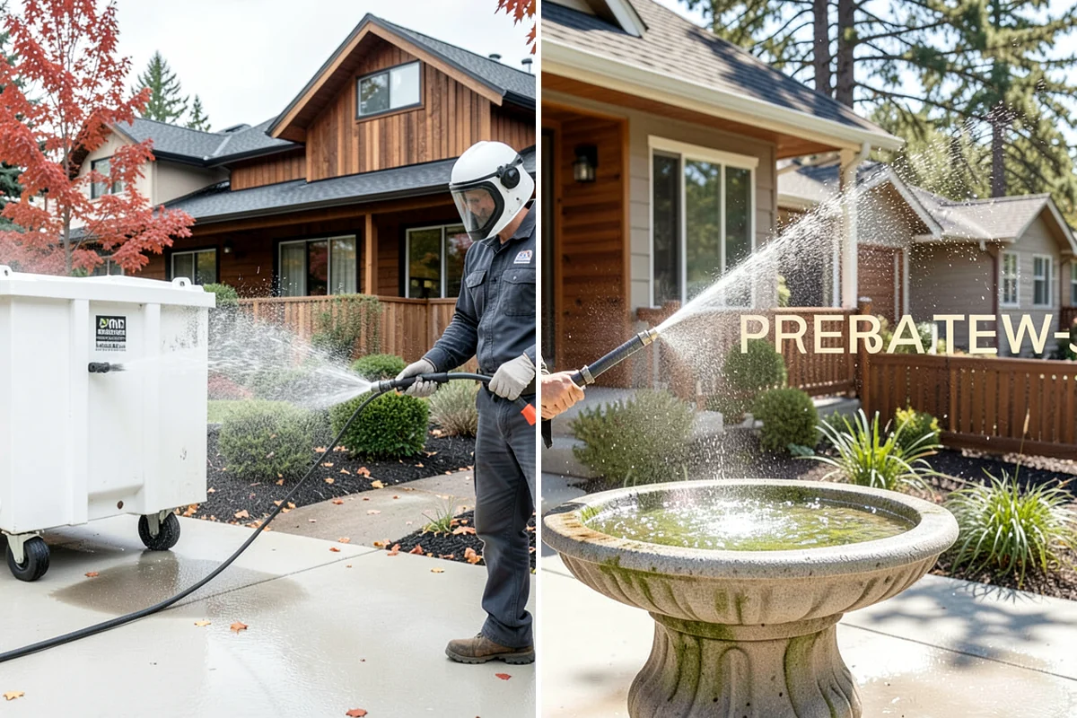 House Algae Removal in Seattle, King County, WA - Identify the walls with the heaviest green coating