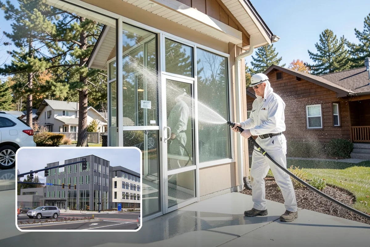 House Algae Removal in Shoreline, King County, WA - Dissolves the green algae film completely