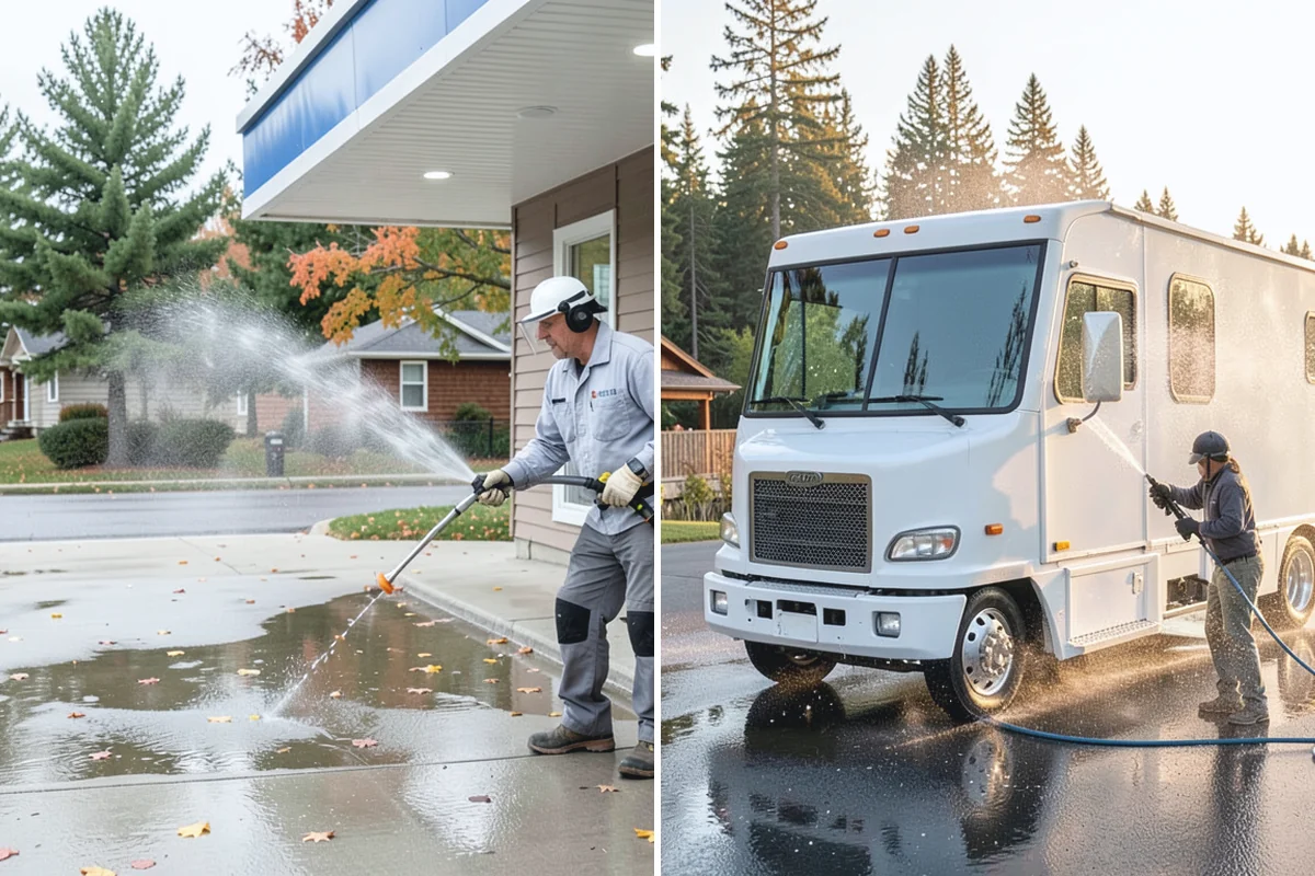House Algae Removal in Skykomish, King County, WA - Identify the walls with the heaviest green coating