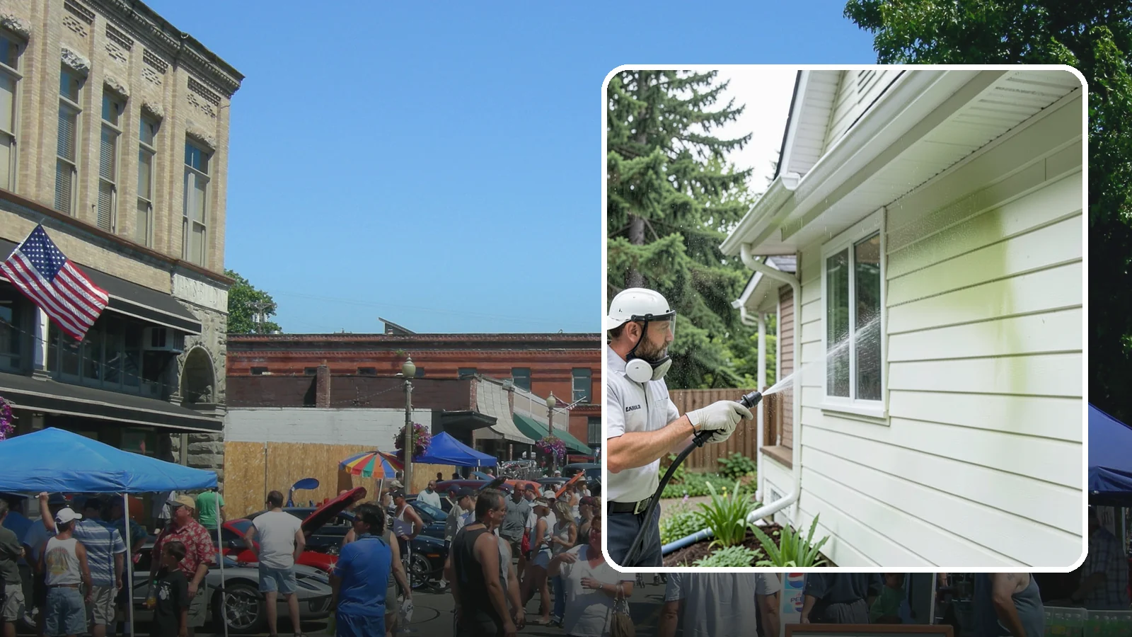 House Algae Removal in Snohomish, Snohomish County, WA - House algae removal strips the green film that coats siding on the shaded, rain-fed walls so common across the Northwest.