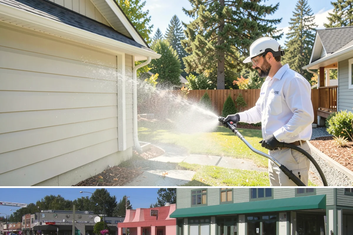 House Algae Removal in Snoqualmie, King County, WA - Late spring through early fall gives the dry conditions the treatment needs to work before rain feeds new algae.