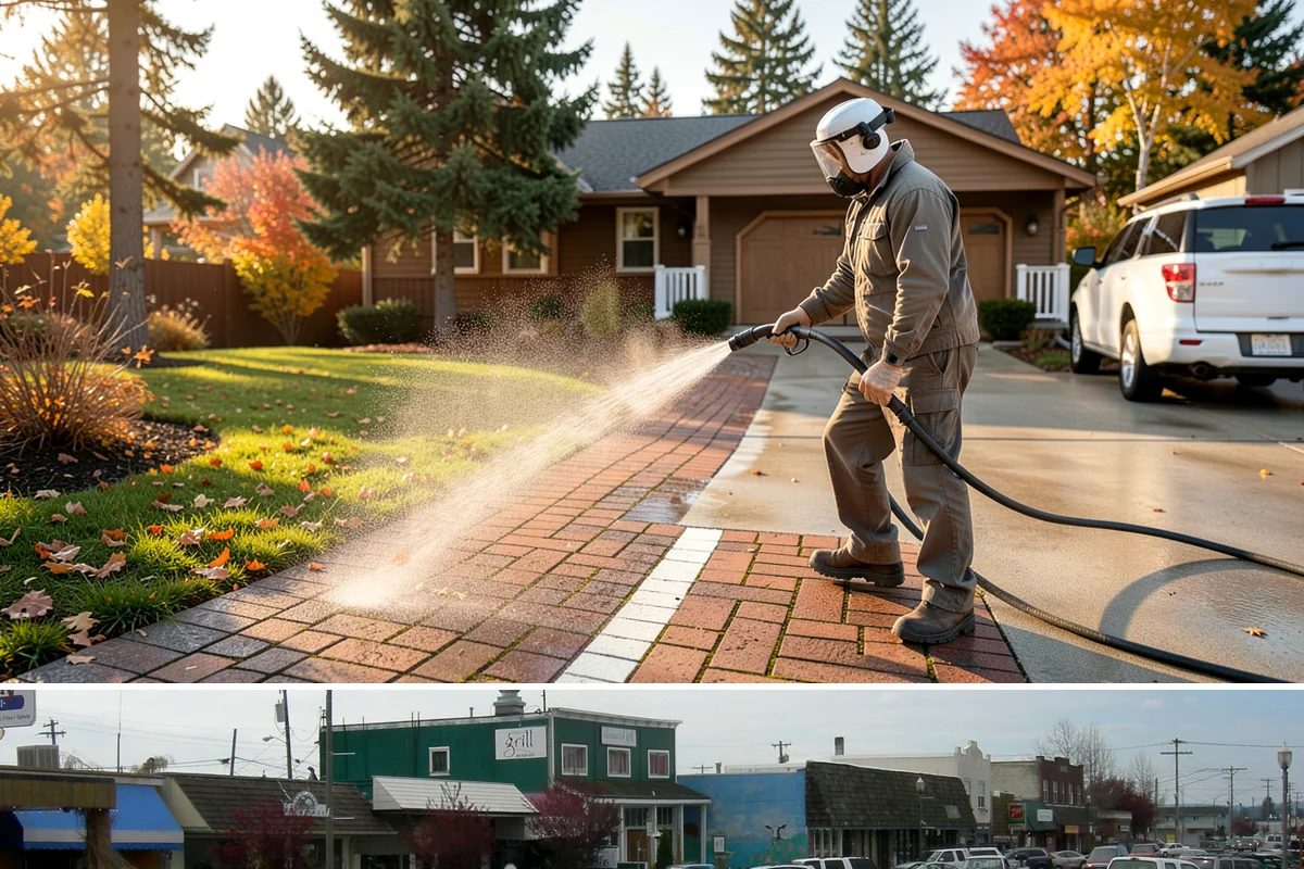 House Algae Removal in Stanwood, Snohomish County, WA - Late spring through early fall gives the dry conditions the treatment needs to work before rain feeds new algae.
