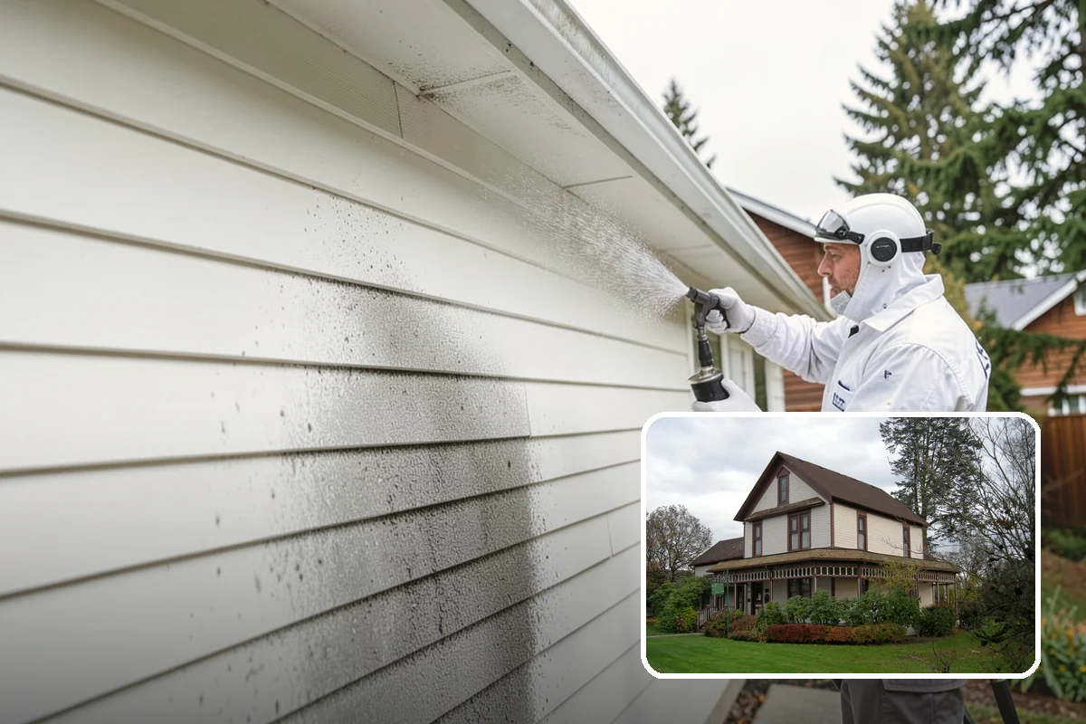 House Algae Removal in Sumner, Pierce County, WA - Dissolves the green algae film completely