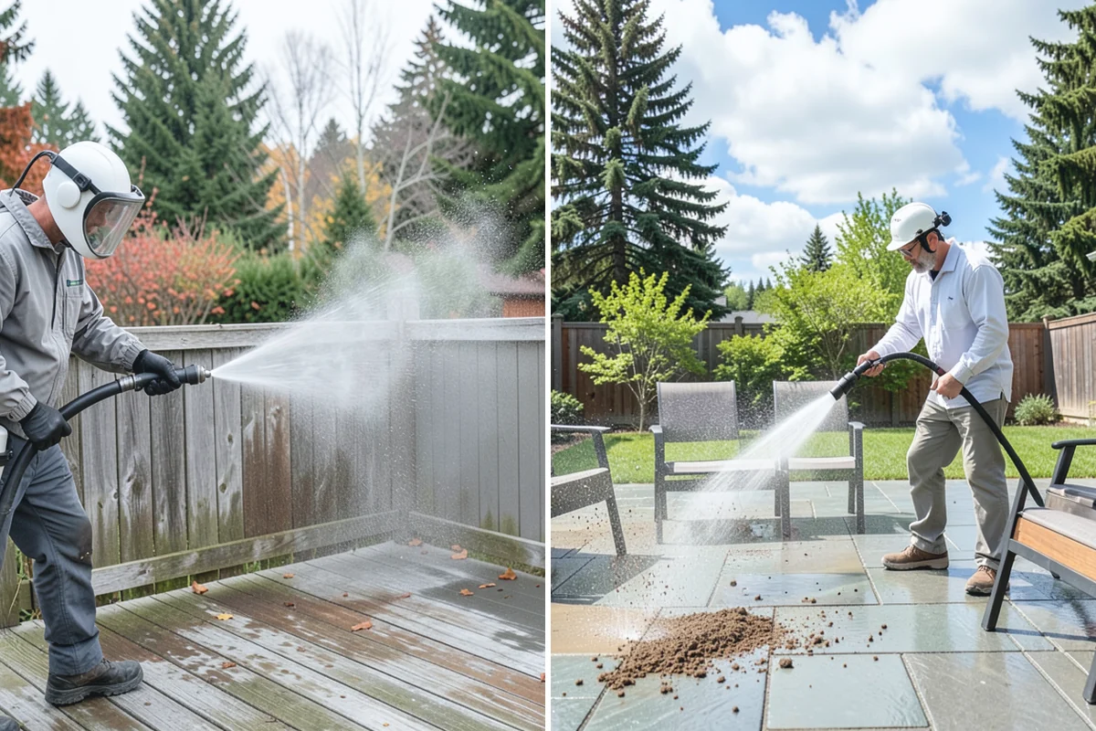 House Algae Removal in Sumner, Pierce County, WA - Identify the walls with the heaviest green coating