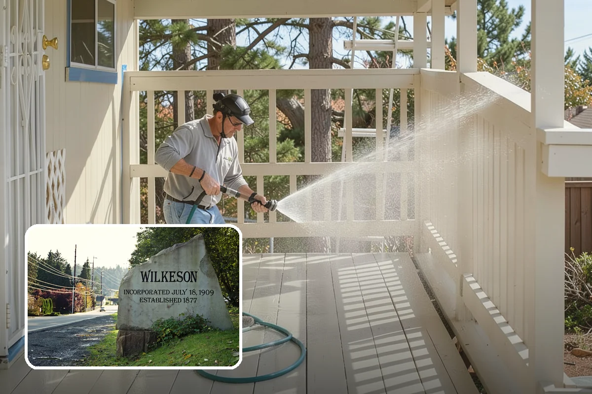 House Algae Removal in Wilkeson, Pierce County, WA - Dissolves the green algae film completely