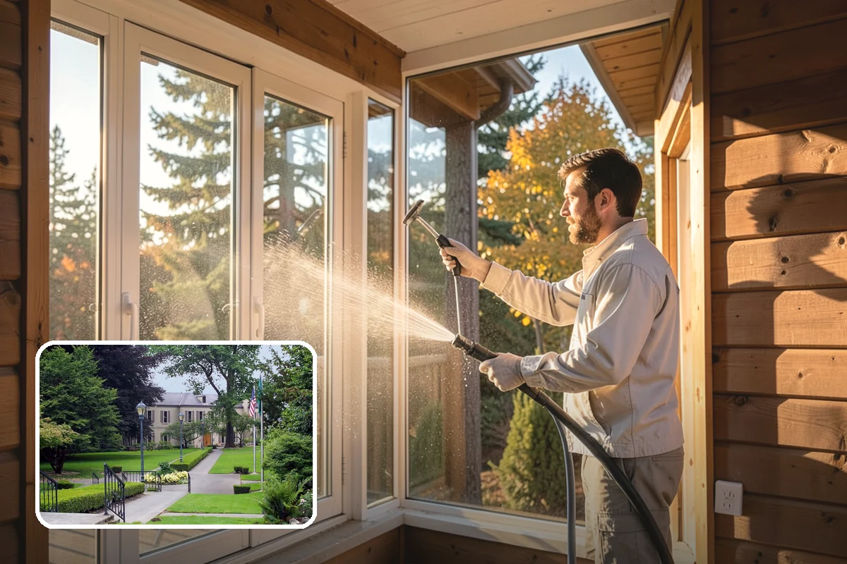 House Algae Removal in Woodinville, King County, WA - Dissolves the green algae film completely