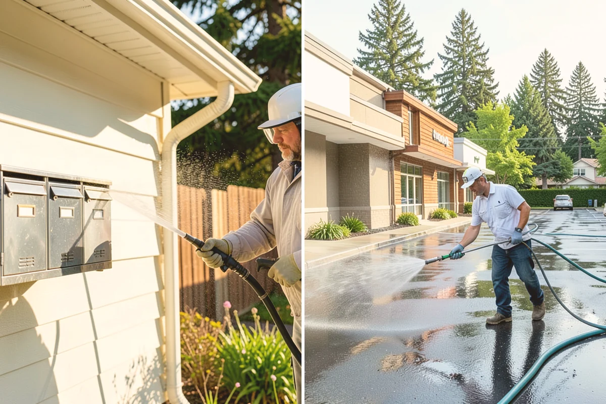 House Mildew Removal in Algona, King County, WA - Locate the heaviest mildew on shaded elevations