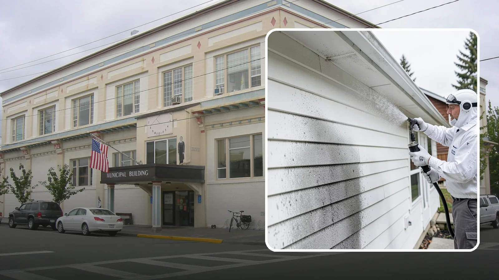 House Mildew Removal in Anacortes, Skagit County, WA - House mildew removal eliminates the fuzzy gray and black mildew that our humid, shaded climate spreads across siding and trim.