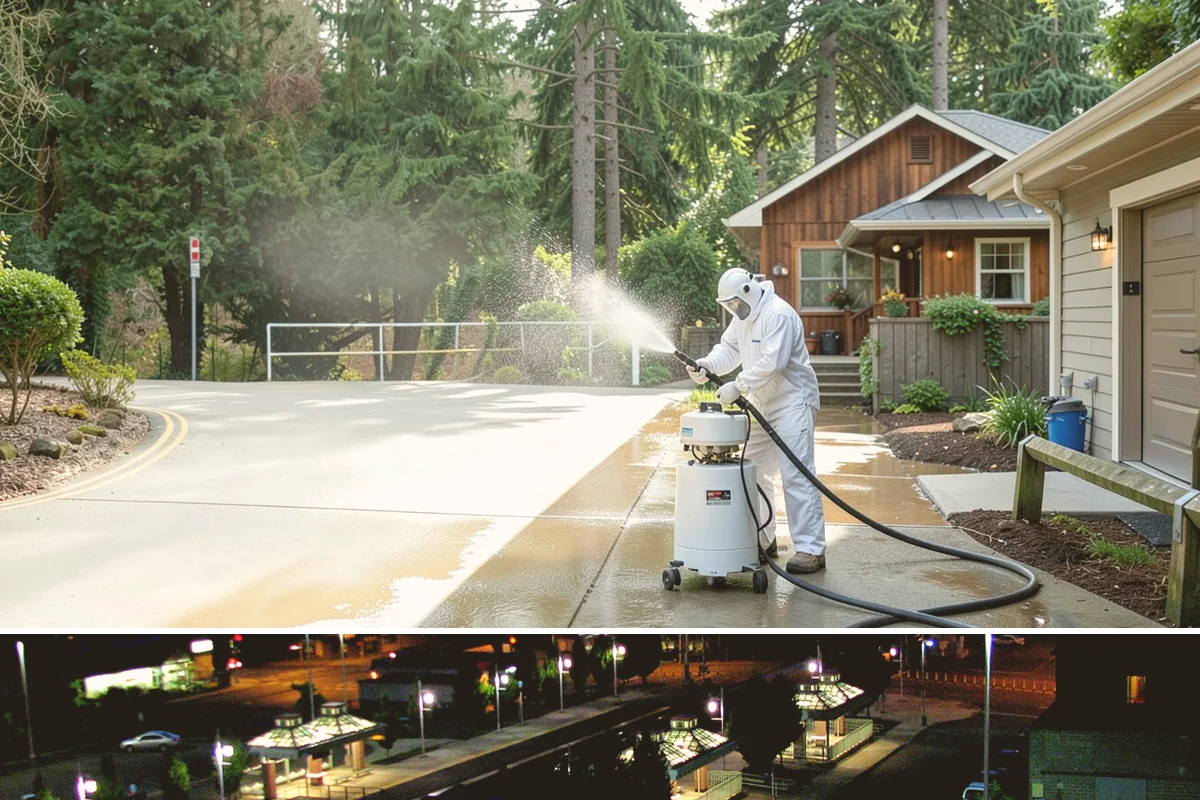 House Mildew Removal in Auburn, King County, WA - Treat during dry summer days so the solution can dwell and dry before renewed moisture feeds regrowth.