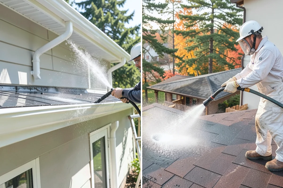 House Mildew Removal in Beaux Arts Village, King County, WA - Locate the heaviest mildew on shaded elevations