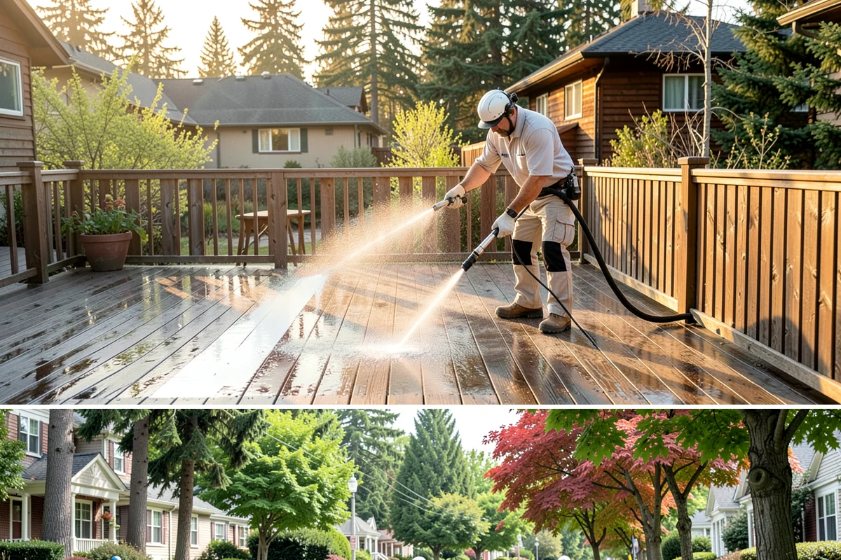 House Mildew Removal in Beaux Arts Village, King County, WA - Treat during dry summer days so the solution can dwell and dry before renewed moisture feeds regrowth.