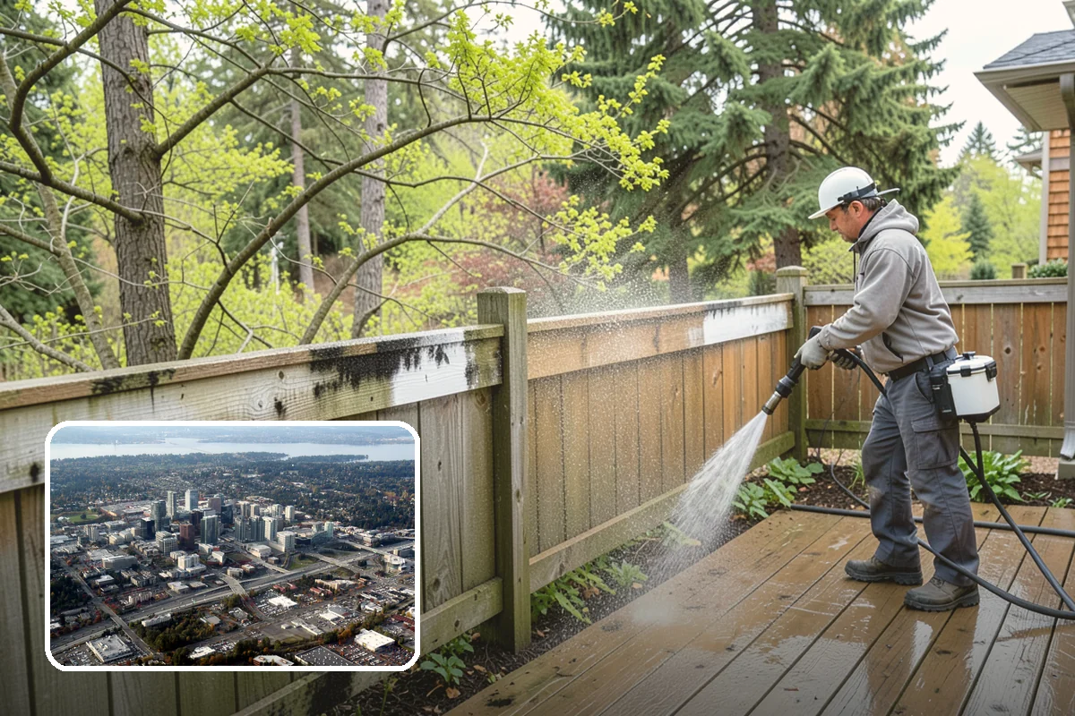 House Mildew Removal in Bellevue, King County, WA - Kills mildew at the source, not just the surface