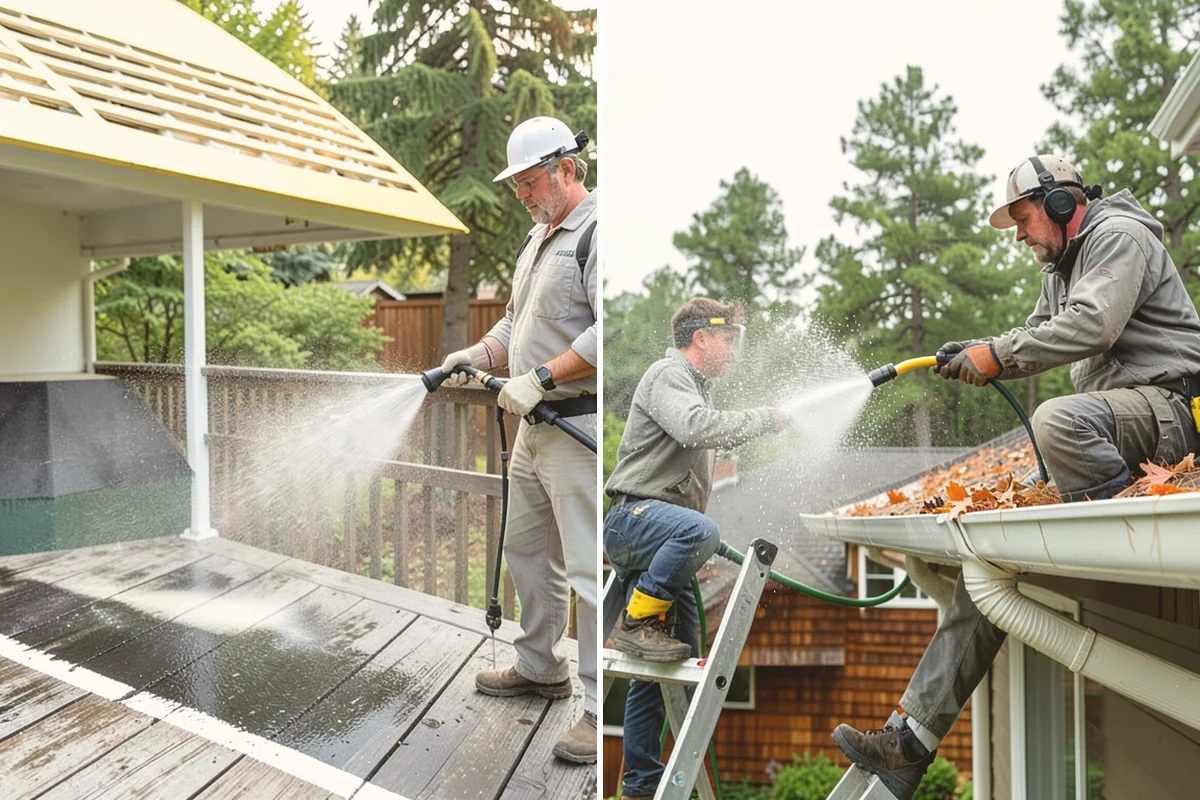 House Mildew Removal in Bellevue, King County, WA - Locate the heaviest mildew on shaded elevations