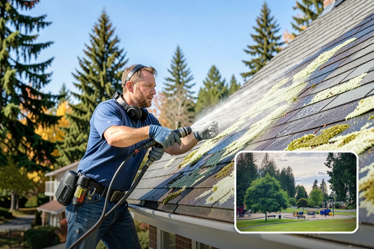 House Mildew Removal in Bonney Lake, Pierce County, WA - Kills mildew at the source, not just the surface