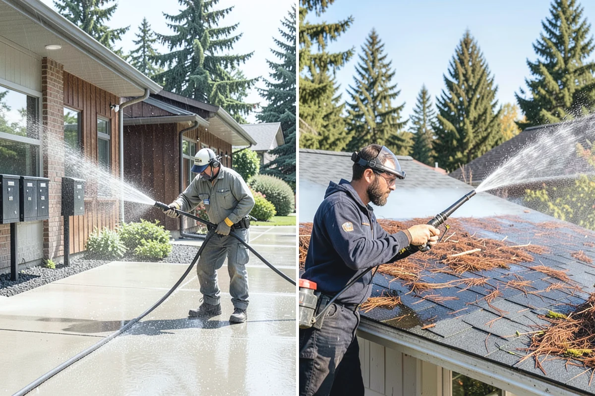 House Mildew Removal in Bonney Lake, Pierce County, WA - Locate the heaviest mildew on shaded elevations