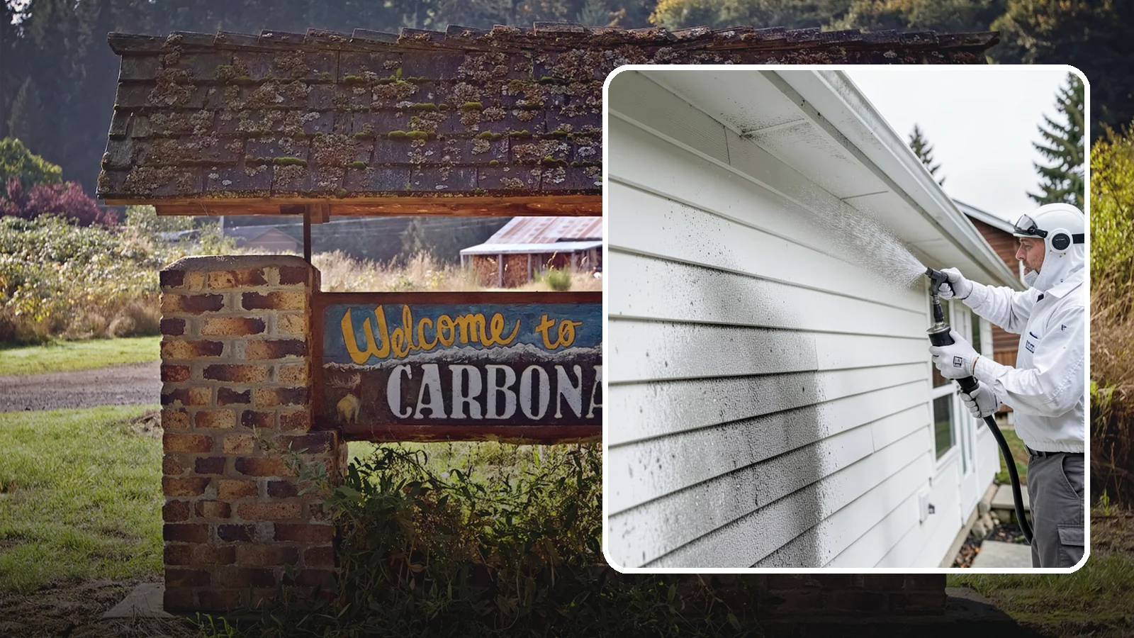 House Mildew Removal in Carbonado, Pierce County, WA - House mildew removal eliminates the fuzzy gray and black mildew that our humid, shaded climate spreads across siding and trim.