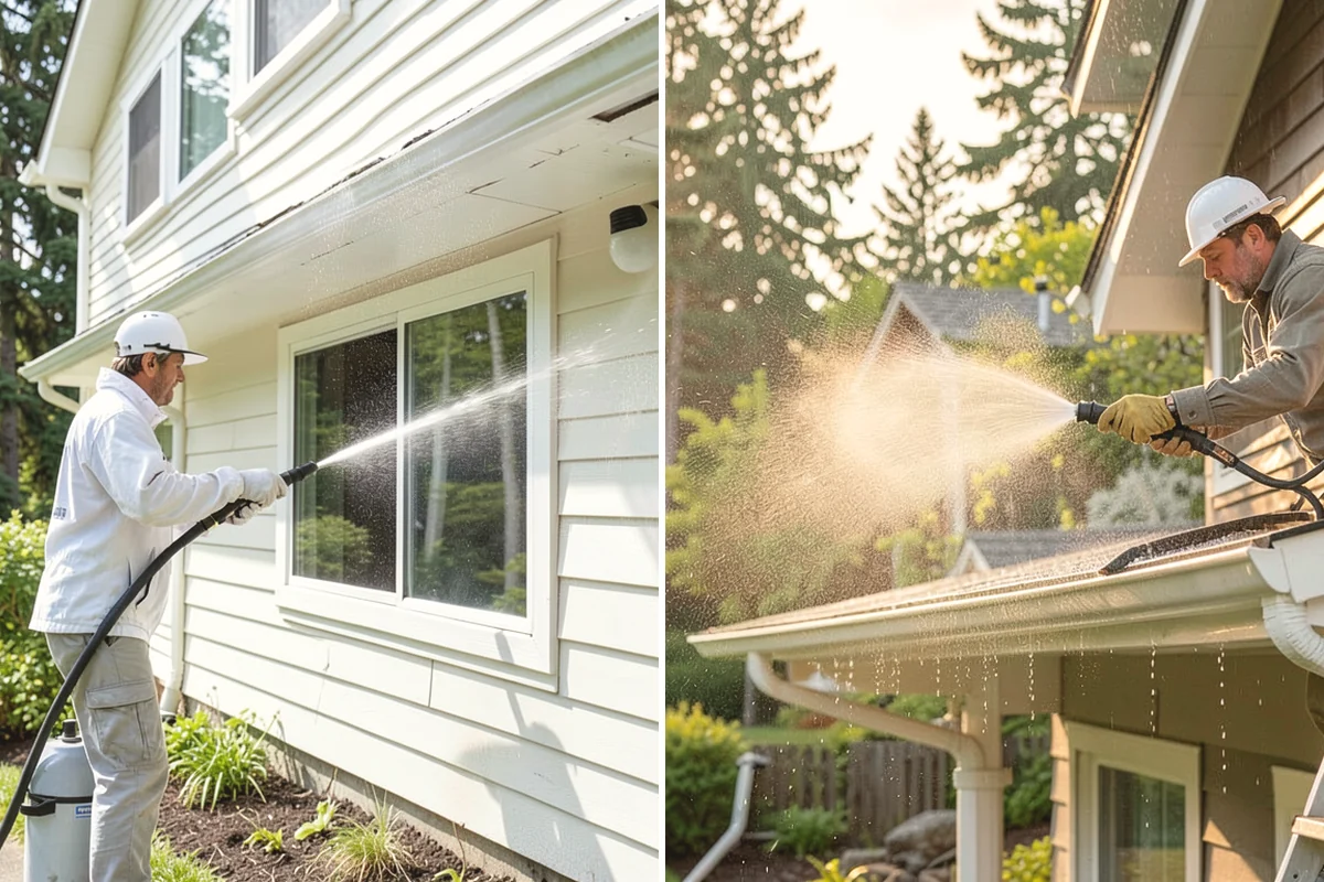 House Mildew Removal in Carnation, King County, WA - Locate the heaviest mildew on shaded elevations
