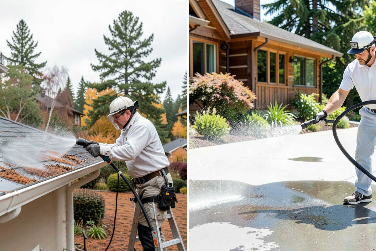 House Mildew Removal in Clyde Hill, King County, WA - Locate the heaviest mildew on shaded elevations
