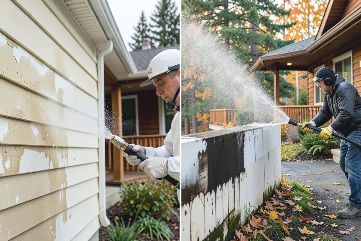 House Mildew Removal in Coupeville, Island County, WA - Locate the heaviest mildew on shaded elevations